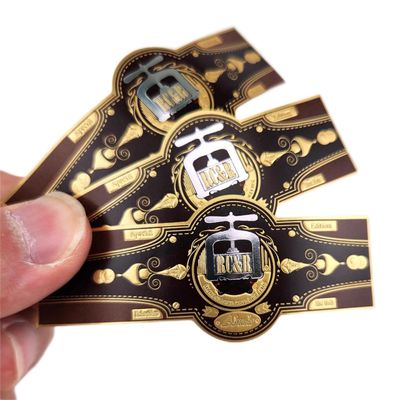 Impressione di etichette di sigarette di carta spessa, stampaggio anti-falsificazione, stampa di adesivi 3D, stampaggio di anelli di marca