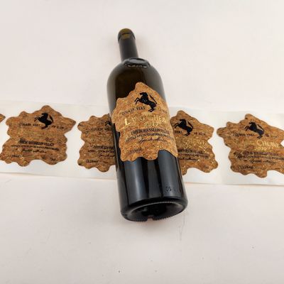 comprare Etichette personalizzate per bottiglie di vino di sughero - Luxury Oak Design con timbro in foglio d'oro online manufacture