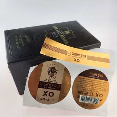 comprare Etichette di whisky con brandy in rilievo 3D personalizzate - Etichette di bottiglie di vino in foglio d'oro OEM online manufacture