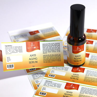 Stampa Etichetta adesiva Adesivo Logo trasparente Etichette per bottiglie cosmetiche PVC trasparente