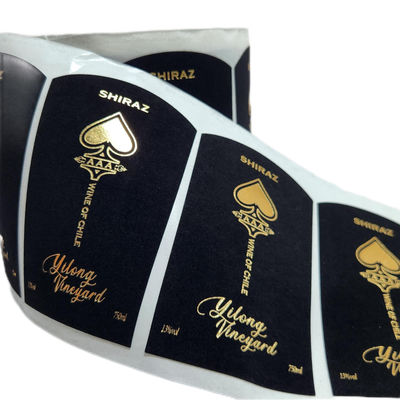 comprare Adesivo personalizzato Velvet Printing Textured Raised Spot UV Copper Gold Foil 3D Embossed Red Wine Sticker Label per bottiglie online manufacture