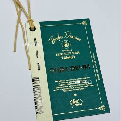 Segreteria personalizzata Etichetta di moda tag hang Tag String Lock Loop elastico Sigillo di abbigliamento Etichette per sigillo Hangtag