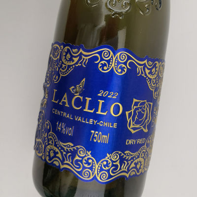 Basso MOQ Fogli d'oro Etichetta del vino Tessitura Carta Etichetta del vino Bevande alcoliche Vetro Metallo Adesivo per vino