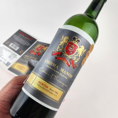 comprare Etichetta di alta qualità autoadesiva in oro in rilievo etichetta della bottiglia di vino rosso online manufacture