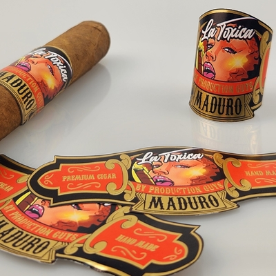 comprare 2025 Hot Sale Acque resistenti di alta qualità etichetta di sigaro personalizzata stampa in foglio d'oro con logo privato e marchi in rilievo stampa adesivo rapido online manufacture