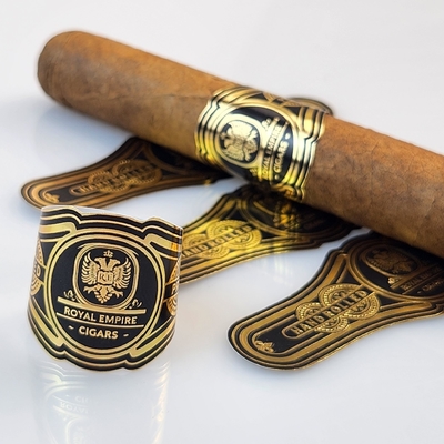 comprare 2025 Hot Sale Acque resistenti di alta qualità etichetta di sigaro personalizzata stampa in foglio d'oro con logo privato e marchi in rilievo stampa adesivo rapido online manufacture