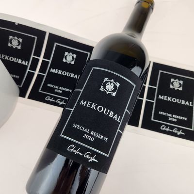 Buon prezzo Etichetta di bottiglia di vino di velluto personalizzata con foglio d'oro in linea