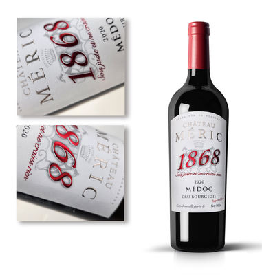 Buon prezzo Etichette di bottiglie di vino impermeabili personalizzate con rivestimento adesivo forte in linea