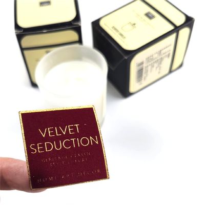 Buon prezzo Aromaterapia Etichetta di candela di velluto Stampa di foglio d'oro doppio strato Etichette adesive di candela in linea