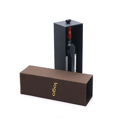 Buon prezzo Imballaggio scatola di carta di champagne bottiglia singola regalo vino rosso lusso rettangolo scatola di cartone in linea