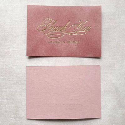 Buon prezzo Fogli d'oro rosa Nozze Cartoline di ringraziamento Adesivi per piccole imprese Imballaggio Servizi di stampa di carte in linea