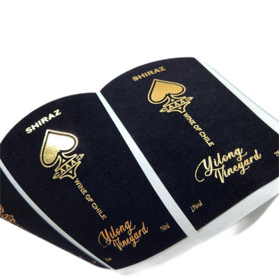 Buon prezzo Etichette di vini per bottiglie di vino con stampa personalizzabile stampaggio in foglio d'oro in carta vellutata in rilievo. in linea