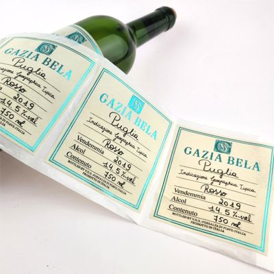 Buon prezzo Etichette personalizzate per vini di qualità superiore, carta di consistenza, imballaggio per bottiglie di vino, etichette per bottiglie di vino, stampaggio con foglio UV, etichette per bottiglie di vino in linea