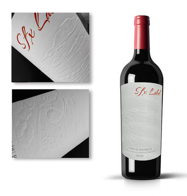 Buon prezzo Vendita a caldo Etichette autoadesive impermeabili Adesivi di carta nera Adesivi di vino rosso Etichette a rotolo in linea