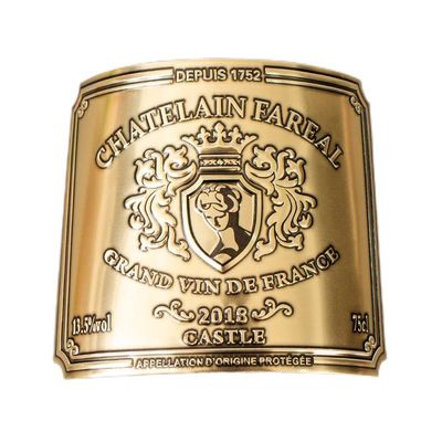 Buon prezzo Etichetta di vino stampata in foglio d'oro personalizzata per l'imballaggio delle bottiglie di whisky in linea