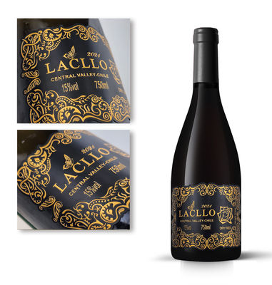 Buon prezzo Etichette di bottiglie di vino in metallo di alluminio in rilievo per ordini privati personalizzati in linea