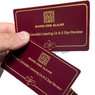 Buon prezzo Mini Cartoline di velluto con logo personalizzato Cartoline da visita Monete di matrimonio confezionamento in linea