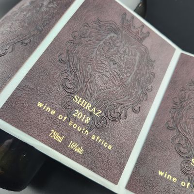 Buon prezzo Etichetta di vino per imballaggio di bottiglie di vino in foglio oro in carta in pelle resistente autoadesiva su misura in linea