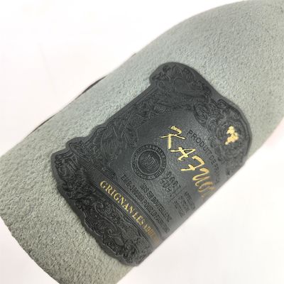 Buon prezzo Textura di lusso Vini rossi privati Adesivo impermeabile Bottiglie di vino Etichette Adesivo in pelle in linea