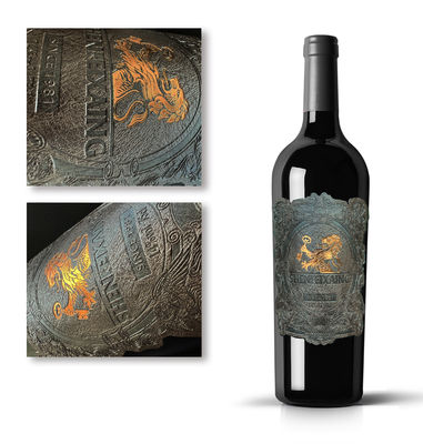 Buon prezzo Etichetta adesiva per vino rosso impermeabile in pelle personalizzata in linea