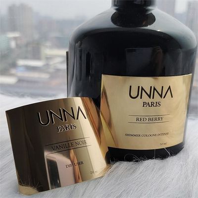 Buon prezzo Acque elastiche di lusso in foglio d'oro botti di candele in rilievo Etichette adesivo adesivo tessuto adesivi metallici per candele profumate in linea