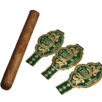 Buon prezzo High Quality Custom Cigar Ring Label Sticker Waterproof  OEM Vinyl UV Printed Cigar Ring Private Branding Cigar Label Sticker in linea