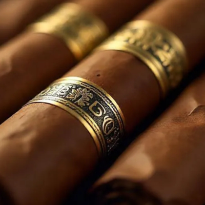 Buon prezzo Adesivo per etichetta sigaro personalizzato Premium Hot Sale Private Branding UV Gold Anello per sigaro Adesivo impermeabile Etichetta adesiva per stampa di cartoni animati in linea