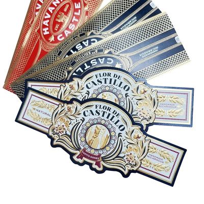 Buon prezzo Custom Private Logo Gold Foil Embossed Cigar Label and Band with Full-automatic Production in linea