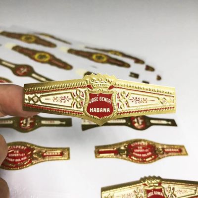 Buon prezzo ISO9001 Certified Waterproof Cigar Label with Custom Logo and Gold Foil Embossing for Premium Cigar Bands in linea